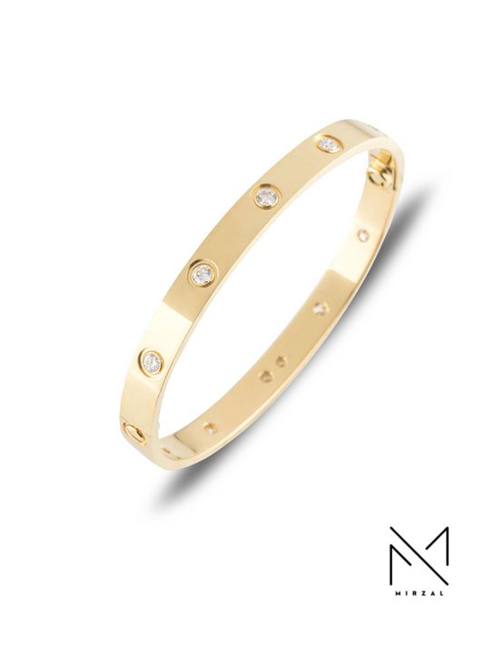 Mirzal Love Bangle With Rhinestone