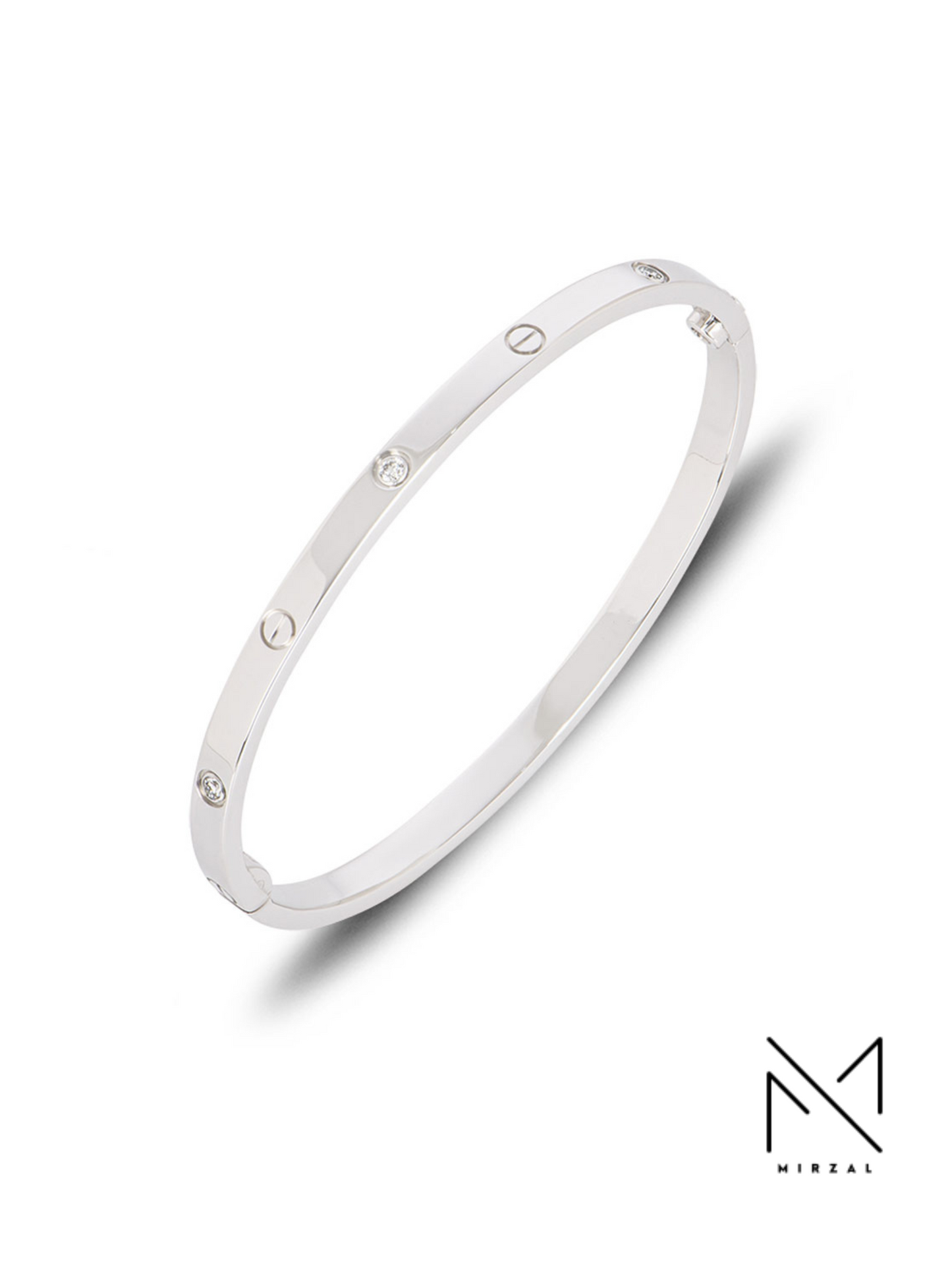 Mirzal Love Bangle With Rhinestone